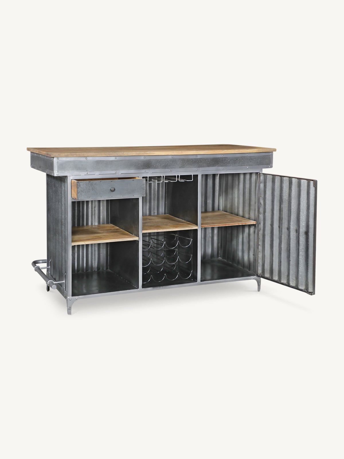 Bar NOOK 180x68x109cm silver