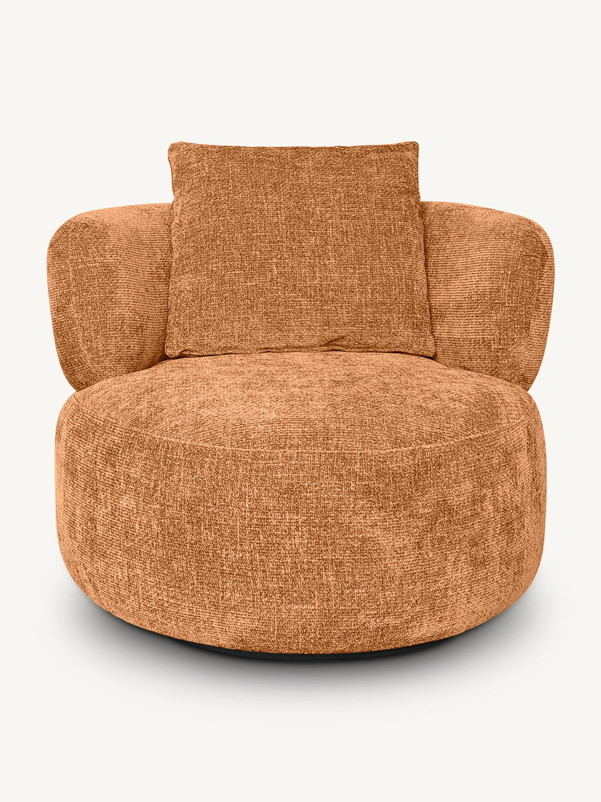 Swivel chair w/ottoman CELINE 97x96x73cm burned orange