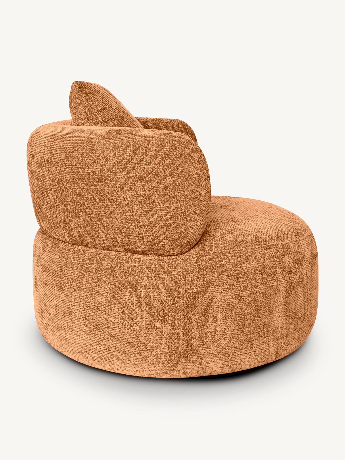 Swivel chair w/ottoman CELINE 97x96x73cm burned orange