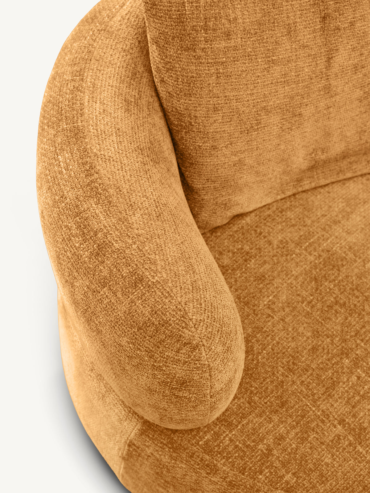 Swivel chair w/ottoman CELINE 97x96x73cm honey