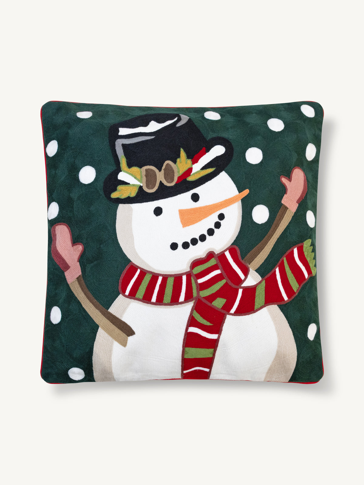 Cushion x-mas BLISSMAS snowman 50x50cm green