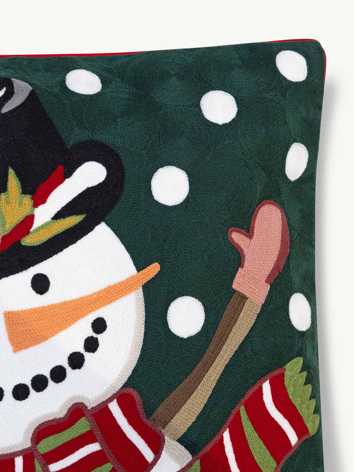 Cushion x-mas BLISSMAS snowman 50x50cm green