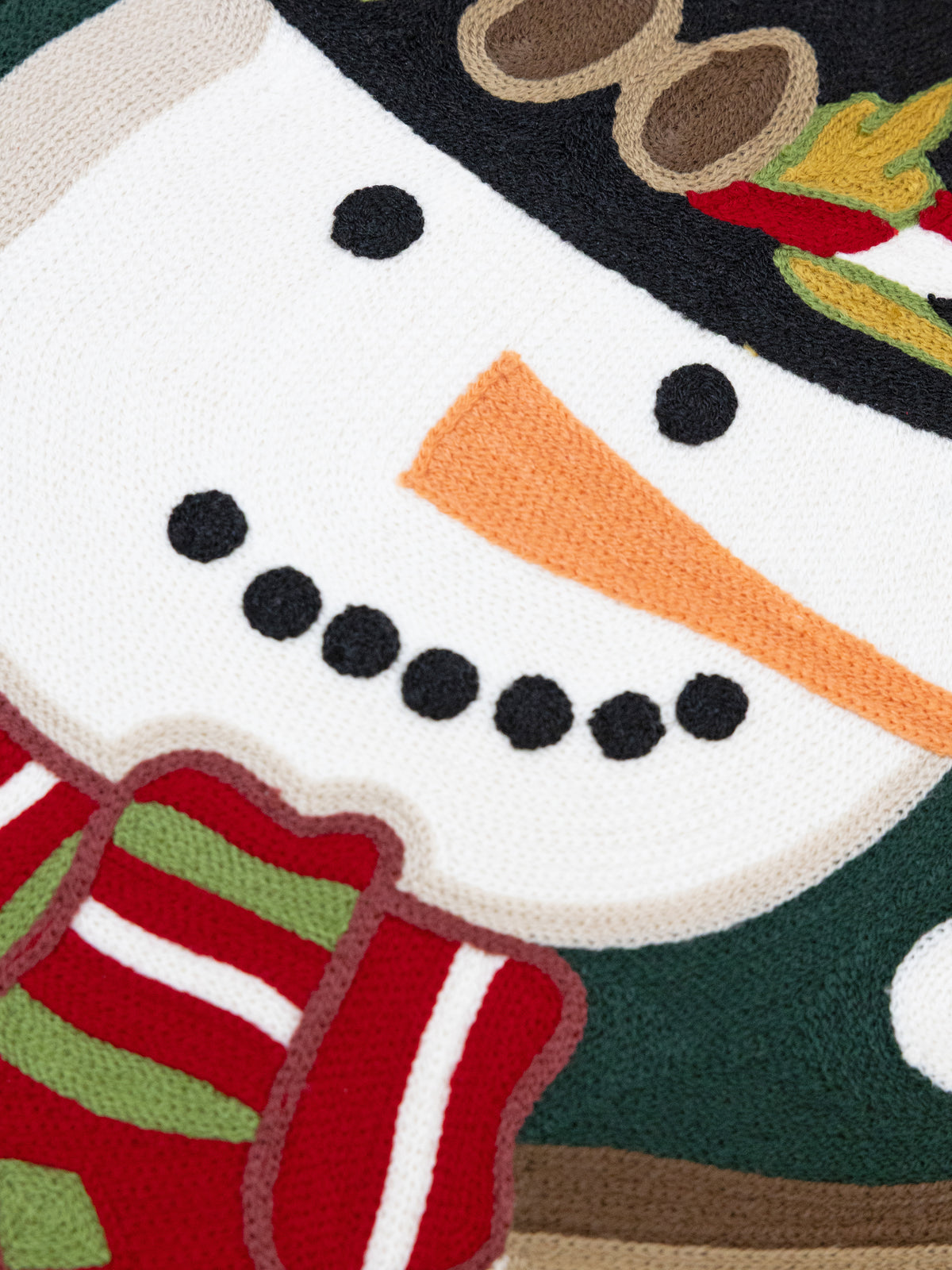Cushion x-mas BLISSMAS snowman 50x50cm green