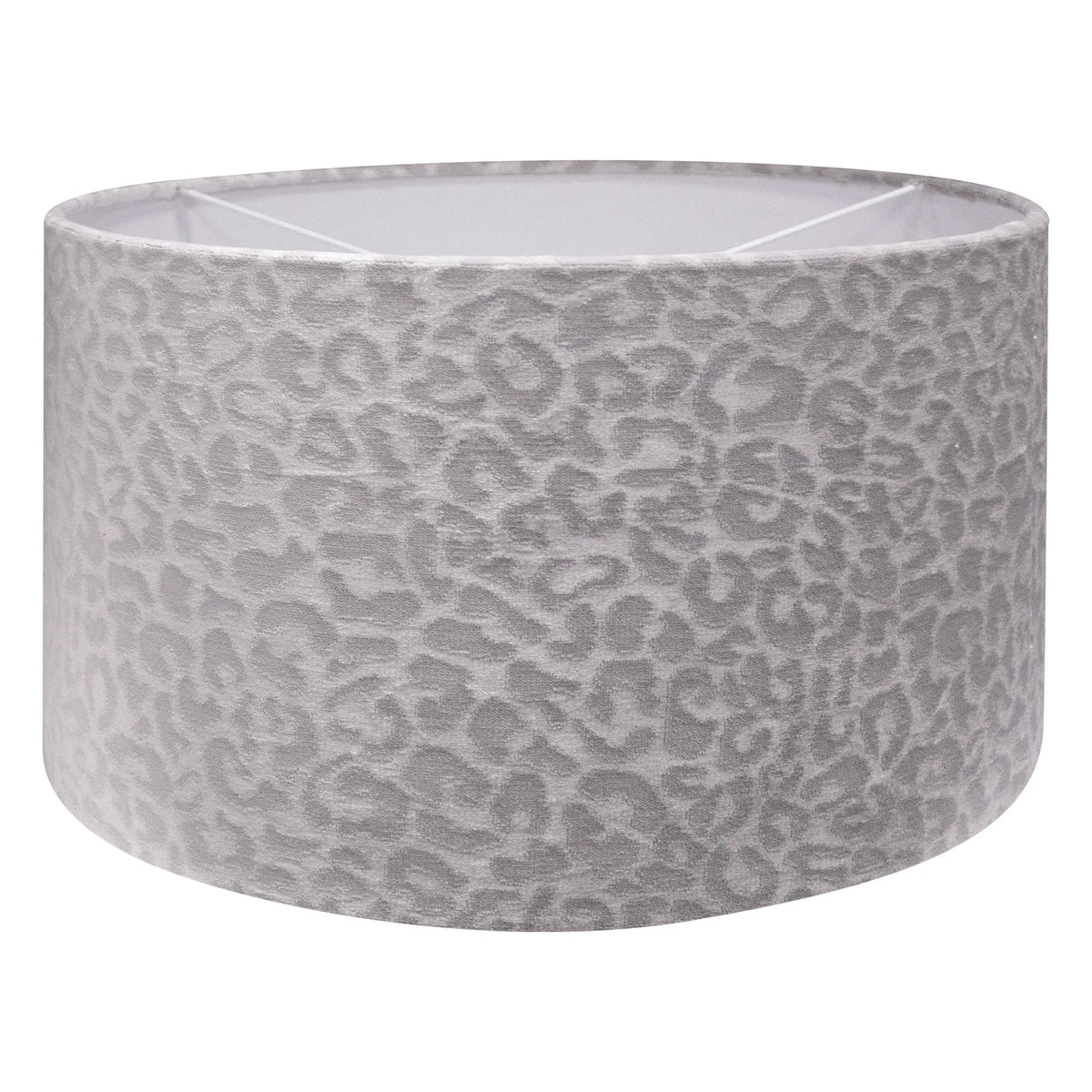 Shade cylinder oval silver on white 40x40x35