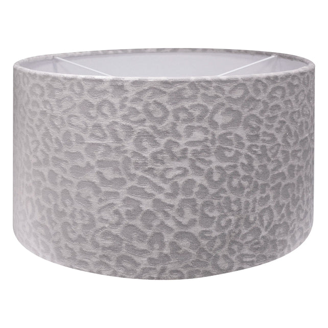 Shade cylinder oval silver on white 40x40x35